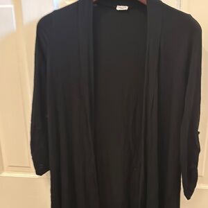 Black Open Front Cardigan